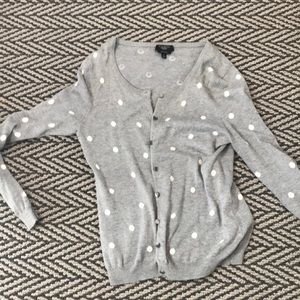 Grey and white polka dot cardigan